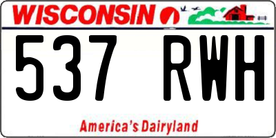 WI license plate 537RWH
