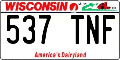 WI license plate 537TNF
