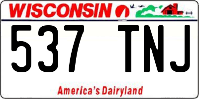 WI license plate 537TNJ