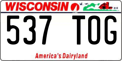 WI license plate 537TOG