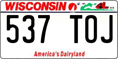 WI license plate 537TOJ