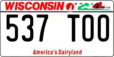 WI license plate 537TOO