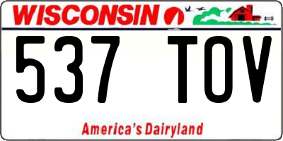 WI license plate 537TOV
