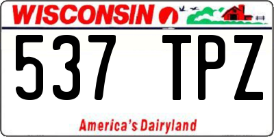 WI license plate 537TPZ
