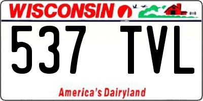 WI license plate 537TVL