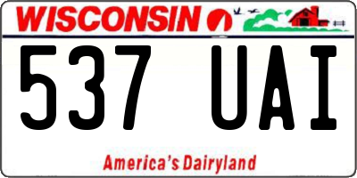 WI license plate 537UAI
