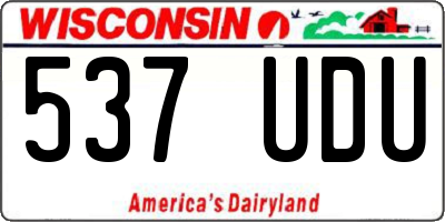 WI license plate 537UDU