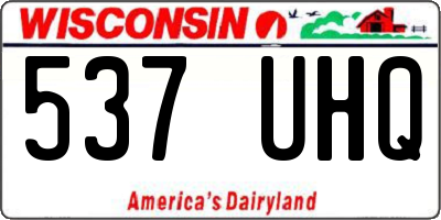 WI license plate 537UHQ