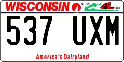 WI license plate 537UXM