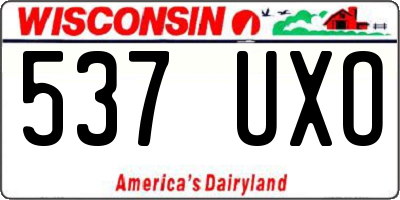 WI license plate 537UXO