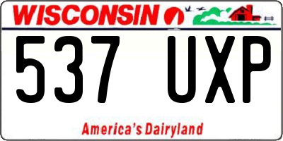 WI license plate 537UXP