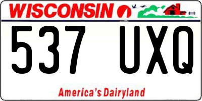 WI license plate 537UXQ