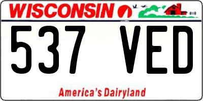 WI license plate 537VED