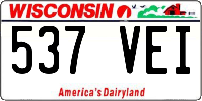 WI license plate 537VEI