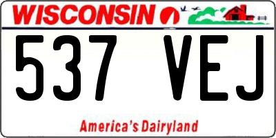 WI license plate 537VEJ