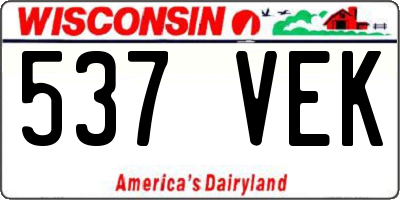 WI license plate 537VEK