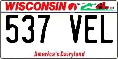 WI license plate 537VEL