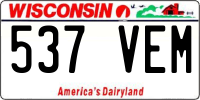 WI license plate 537VEM