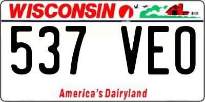 WI license plate 537VEO