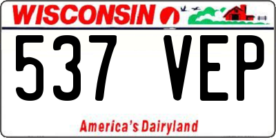 WI license plate 537VEP