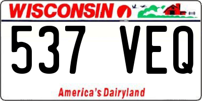 WI license plate 537VEQ