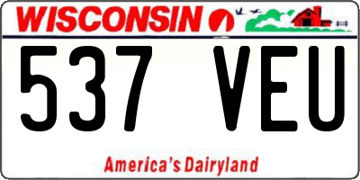 WI license plate 537VEU