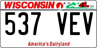 WI license plate 537VEV