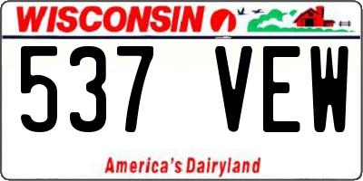 WI license plate 537VEW