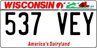 WI license plate 537VEY