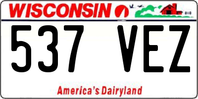 WI license plate 537VEZ