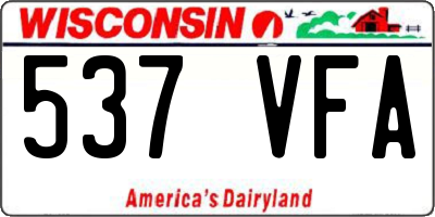 WI license plate 537VFA
