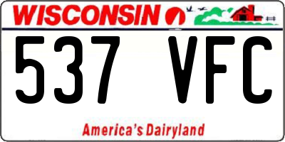 WI license plate 537VFC