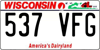 WI license plate 537VFG