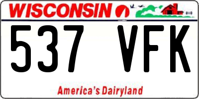 WI license plate 537VFK
