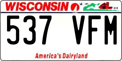 WI license plate 537VFM
