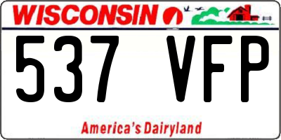 WI license plate 537VFP