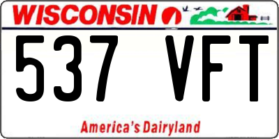 WI license plate 537VFT