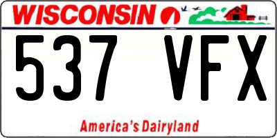WI license plate 537VFX