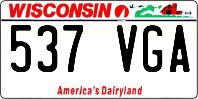 WI license plate 537VGA
