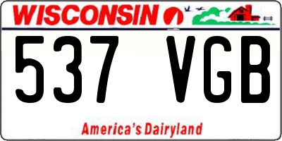 WI license plate 537VGB