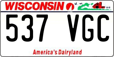 WI license plate 537VGC