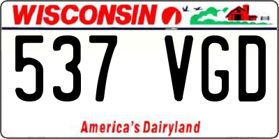 WI license plate 537VGD