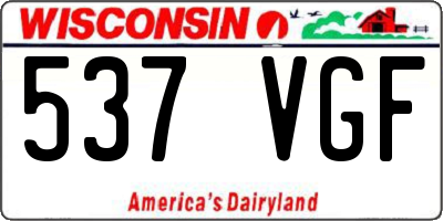WI license plate 537VGF