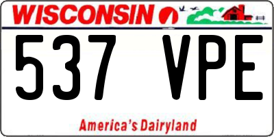 WI license plate 537VPE