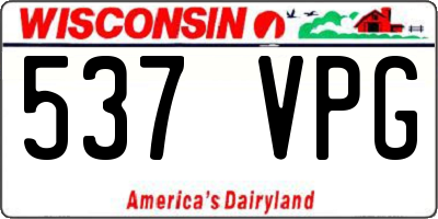 WI license plate 537VPG