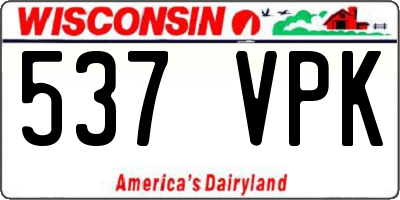 WI license plate 537VPK