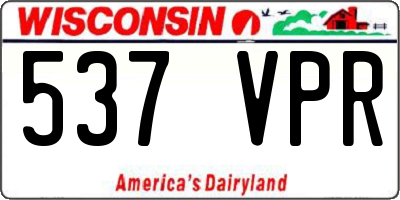 WI license plate 537VPR