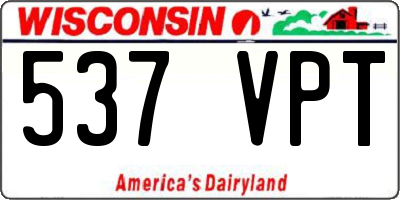 WI license plate 537VPT