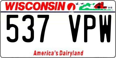 WI license plate 537VPW
