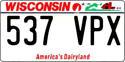 WI license plate 537VPX